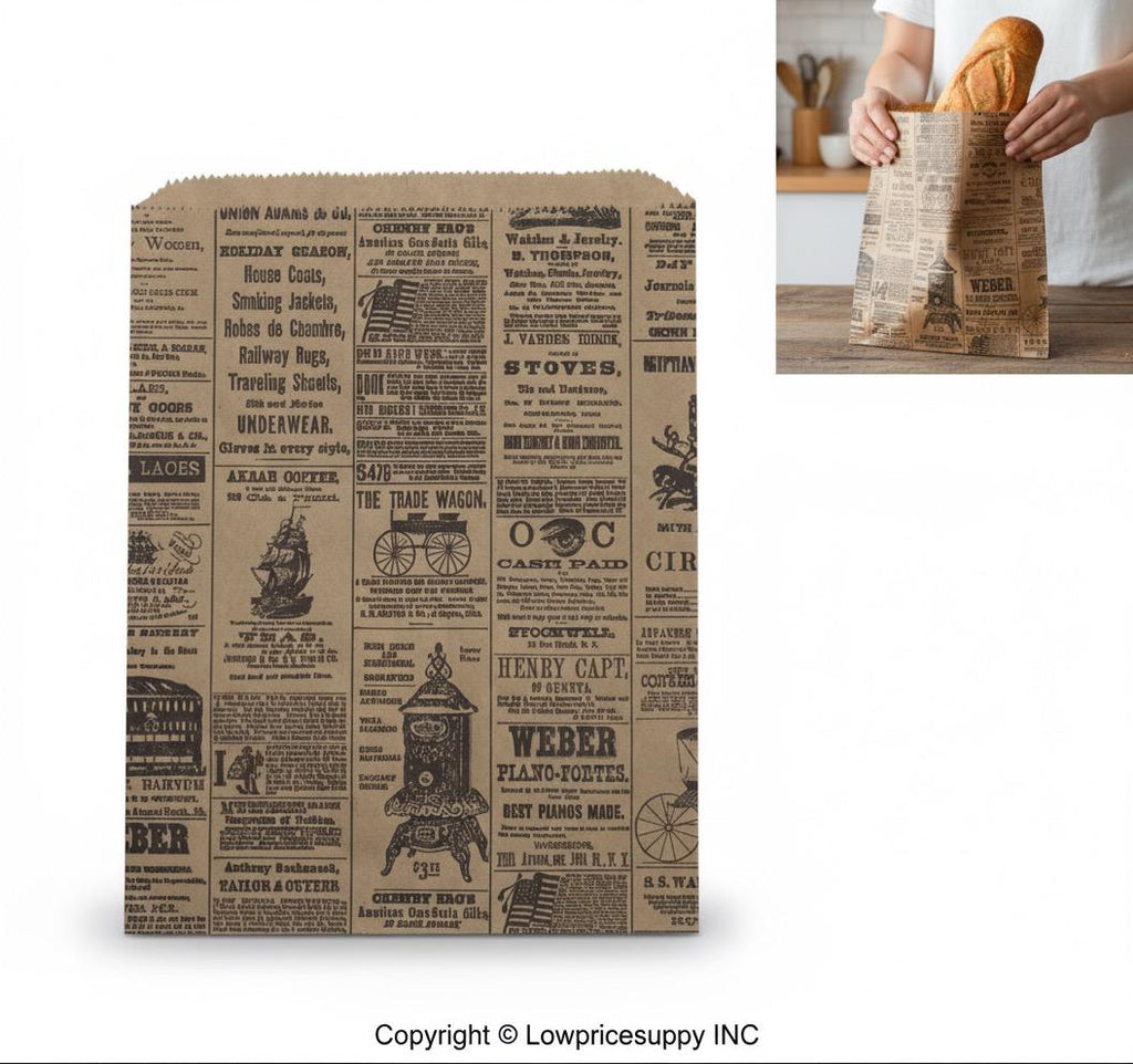 1,000 CASE Medium 8.5"L X 11"H – Newsprint Paper Merchandise Bags Multi Purpose Retail Paper Bags For Pop Up Shops, Events, And Trade Shows