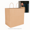 200 CASE Restaurant 14"L X 10"W X 16"H Take‑Out Kraft Paper Bags Eco Friendly Paper Shopping Bags For Restaurants, Bakeries, And Takeout Packaging