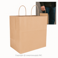200 CASE Restaurant 14"L X 10"W X 16"H Take‑Out Kraft Paper Bags Eco Friendly Paper Shopping Bags For Restaurants, Bakeries, And Takeout Packaging
