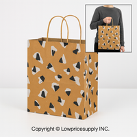 100 CASE Medium 8"L X 5"D X 10.5" Retro Paper Shopping Bags Reusable Paper Bags For Retail Stores, Craft Fairs, Party Favors, And Merchandise Packaging