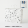 100 CASE Large 16"L X 6"D X 12.5"H White Modern Dot Paper Shopping Bags Multi Purpose Retail Paper Bags For Pop Up Shops, Events, And Trade Shows