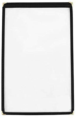 (25 Pack) Single 1 Page Menu Cover (2 View), Black - Holds 8.5