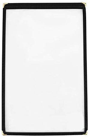 (25 Pack) Single 1 Page Menu Cover (2 View), Black - Holds 8.5" x 11" Paper