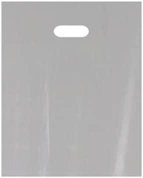 Low Density Medium Merchandise Bags in Gray 12 x 15 Inches - Count of 1000