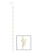 12 Hook Metal Merchandiser Strip in Beige 32 Inches