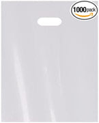 Medium Low Density Merchandise Bag in White 12 x 15 Inches - Case of 1000