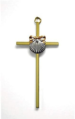 Catholic & Religious Gifts, Baptism Cross with Shell with Deluxe Box