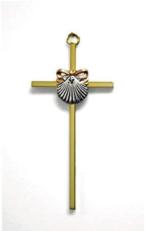 Catholic & Religious Gifts, Baptism Cross with Shell with Deluxe Box