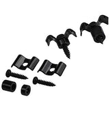 NC AYUBOUSA Guitar String Trees String Retainer Guides Compatible with Strat Tele Style Electric Guitar Bass Parts Replacement Pack of 4pcs with Mounting Screws Black.