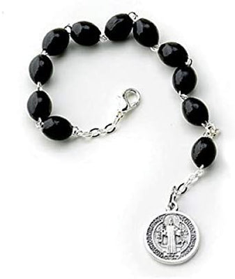 Catholic & Religious Gifts, Rosary Bracelet ST Benedict Black