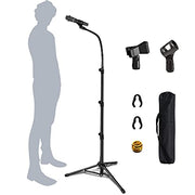 Mic Stand Boom Microphone Stands Tripod Gooseneck mic arm stand Height Adjustable 3'- 6' with Mic Clips and 3/8" - 5/8" Adapter Microphone stand for Singing,Blue Yeti Snowball,Most Mics