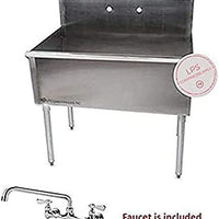 24"x24"x14" Stainless Steel Utility Sink Prep Hand Wash Laundry Tub w/8" Faucet