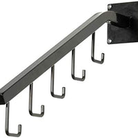 Wall Mount J-Hook Waterfall in Black Powder Coated Steel 18 Inch Long