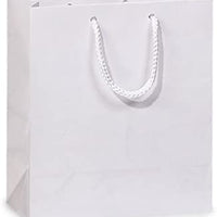 WHITE GLOSS Gift Bags CUBMINI-PK 8x4x10" 5 unit, 10 pack per unit.