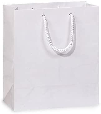 WHITE GLOSS Gift Bags CUBMINI-PK 8x4x10" 5 unit, 10 pack per unit.