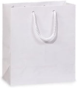 WHITE GLOSS Gift Bags CUBMINI-PK 8x4x10" 5 unit, 10 pack per unit.