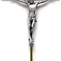 Catholic & Religious Gifts, Gold Cross with Silver Corpse 10"