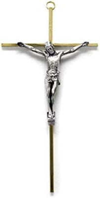 Catholic & Religious Gifts, Gold Cross with Silver Corpse 10