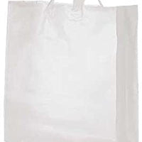 Count of 100 Jumbo Clear Frosted Plastic Shopping Bag 16 x 6 x 19