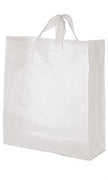 Count of 100 Jumbo Clear Frosted Plastic Shopping Bag 16 x 6 x 19