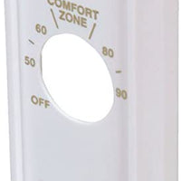 White Double Pole Line Volt Thermostat Cover for Old Style D22 - HVAC