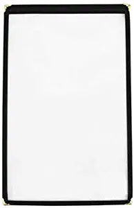 (25 Pack) Single 1 Page Menu Cover (2 View), Black -Tall- Holds 8.5" x 14" Paper