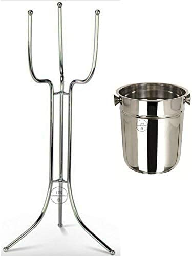 30" Wine Bucket Stand W/ 9" Stainless Steel Wine / Champagne Bucket-8 Qt.