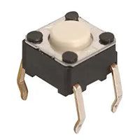 Omron B3F-1000 Tactile Switch, Normally Open Off Momentary Single Pole Single Throw, Flat Plunger PC Pin, 0.05 Amp, 24V, 0.24" L x 0.24" W x 0.13" D (Pack of 15)