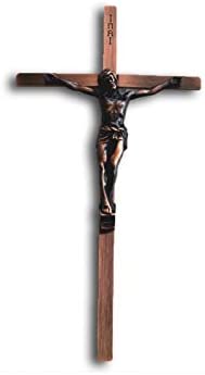 Catholic & Religious Gifts, ZINC Alloy Corpus Flat Metal Cross BZ 10"