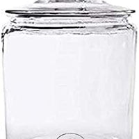 2 PACK - Clear Glass Round 2 Gallon Cookie Wedding Candy Jar with Glass Lid