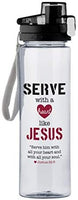 Religious Serve with a Heart Like Jesus Joshua 22:5 Water Bottle, 25 Ounce