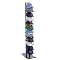 12 Tier Baseball Hat Rack Tower Display in Black - 73 H x 12.5 W x 14.5 D Inches