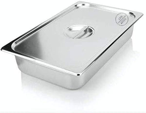 20" x 12" Full Size 6 inch Deep Anti-Jam Steam Table Stainless Steel Hotel Pan 24 Gauge w/Hotel Pan Cover