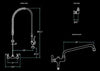 36" X 21" X 14" Bowl Stainless Steel Commercial Utility Prep 36" 1 Sink W/ 1.15 GPM Wall-Mounted Pre-Rinse Assembly with 8" Centers and 12" Add On Faucet - COMPLETE SET