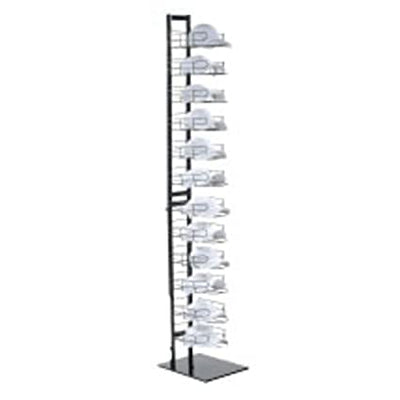 12 Tier Baseball Hat Rack Tower Display in Black - 73 H x 12.5 W x 14.5 D Inches