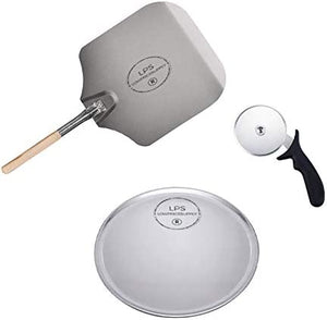 Pizza Oven Peel, Cutter, and 12" Aluminum Tray Pizza Oven Accessory Kit