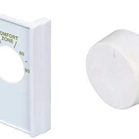 White Double Pole Line Volt Thermostat Cover with Line Volt Knob For Old Style D22 - HVAC