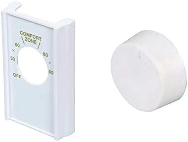 White Double Pole Line Volt Thermostat Cover with Line Volt Knob For Old Style D22 - HVAC