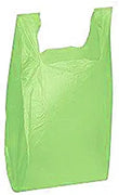 Medium Plastic T-Shirt Bags in Lime Green 11 ½ x 6 x 21 Inches - Case of 1000