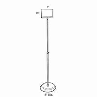 Clear Acrylic Pedestal Sign Holder Stand 7 W x 5.5 H Inches with Adjustable Pole