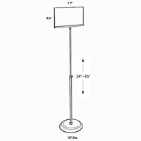 Sign Holder Clear Acrylic 11W x 8.5H Inches with Adjustable Pedestal Stand