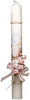 Catholic & Religious Gifts, BAPTISM CANDLE BLUE BAPTISM 12" W/PINK FLOWERS