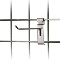Peg Hook for Wire Grid in Boutique Raw Steel 6 Inch - Count of 50