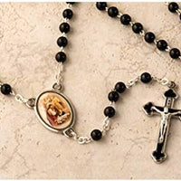 Catholic & Religious Gifts, Rosary First Communion Black (BOY), 4MM 14.5"