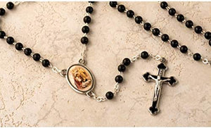 Catholic & Religious Gifts, Rosary First Communion Black (BOY), 4MM 14.5"