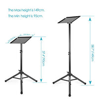 Neewer Deluxe 36.2-51.2 inches/92-130 centimeters Adjustable and Collapsible Heavy-Duty Laptop Stand with Solid Tripod Base and Non-slip Rubber Caps, Black