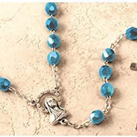 Catholic & Religious Gifts, Rosary Blue Silver 7MM 22"