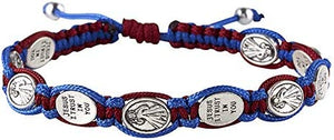 Divine Mercy Medals Macrame Bracelet - 12/pk