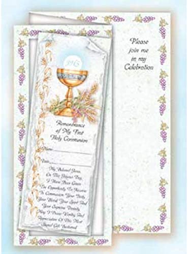 Catholic & Religious Gifts, First Communion Invitation Neutral English W/Envelope Micro Series 100/PKG