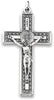 Catholic & Religious Gifts, Small Crucifix ST Benedict Silver